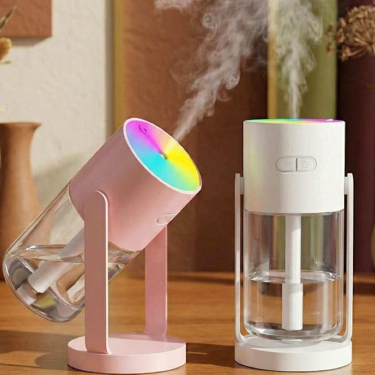 Stand Mist Humidifier in pink and white