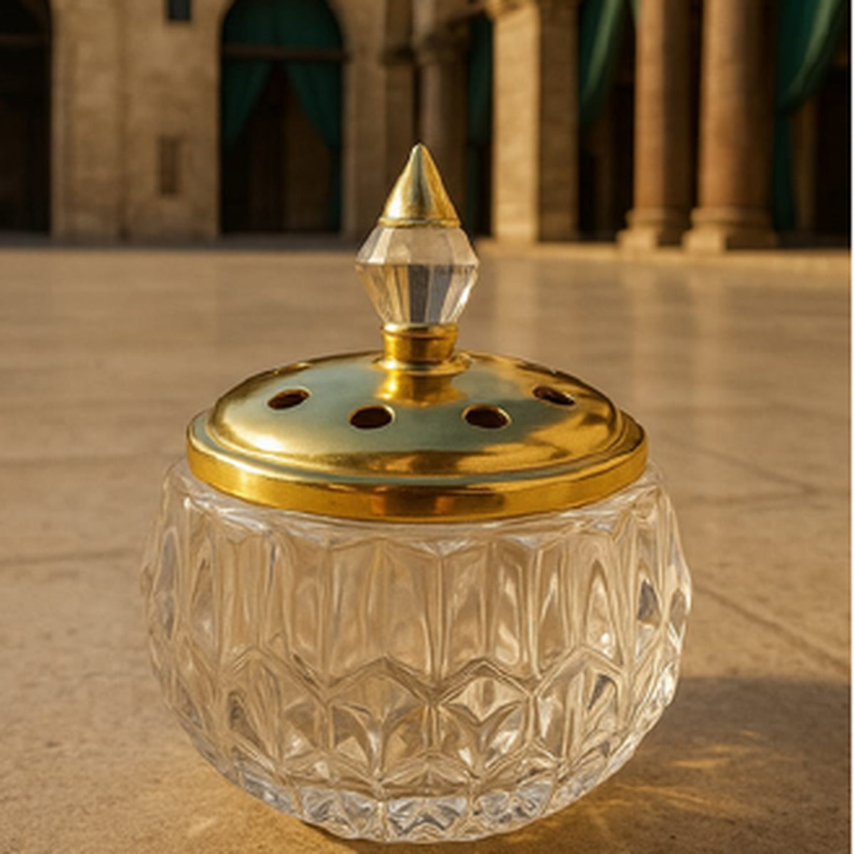 Glass charcoal incense burner