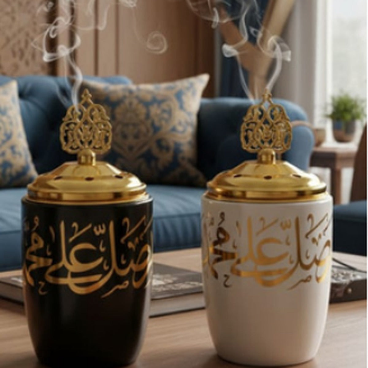 Calligraphy porcelain incense burner