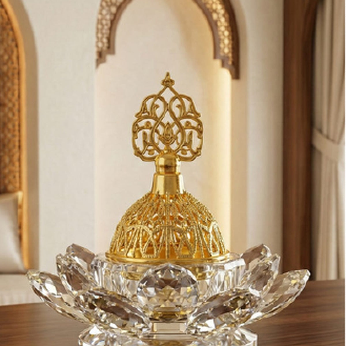 Crystal fan incense burner
