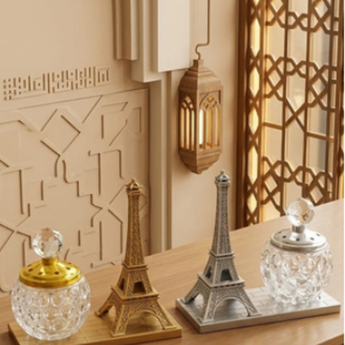 Eiffel tower incense burner set