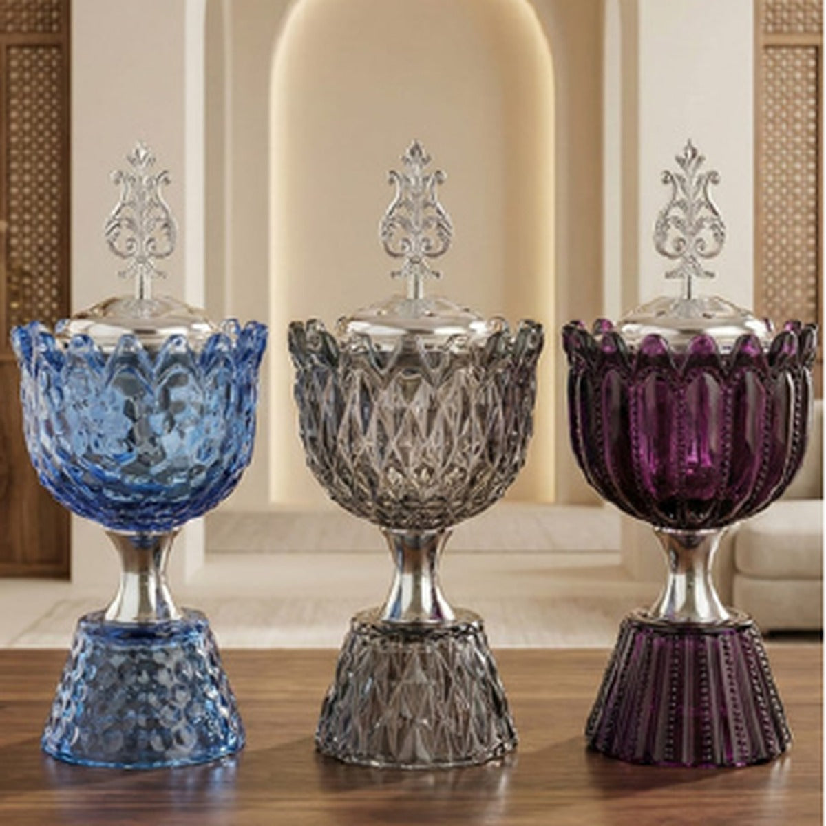 Colored crystal incense burner