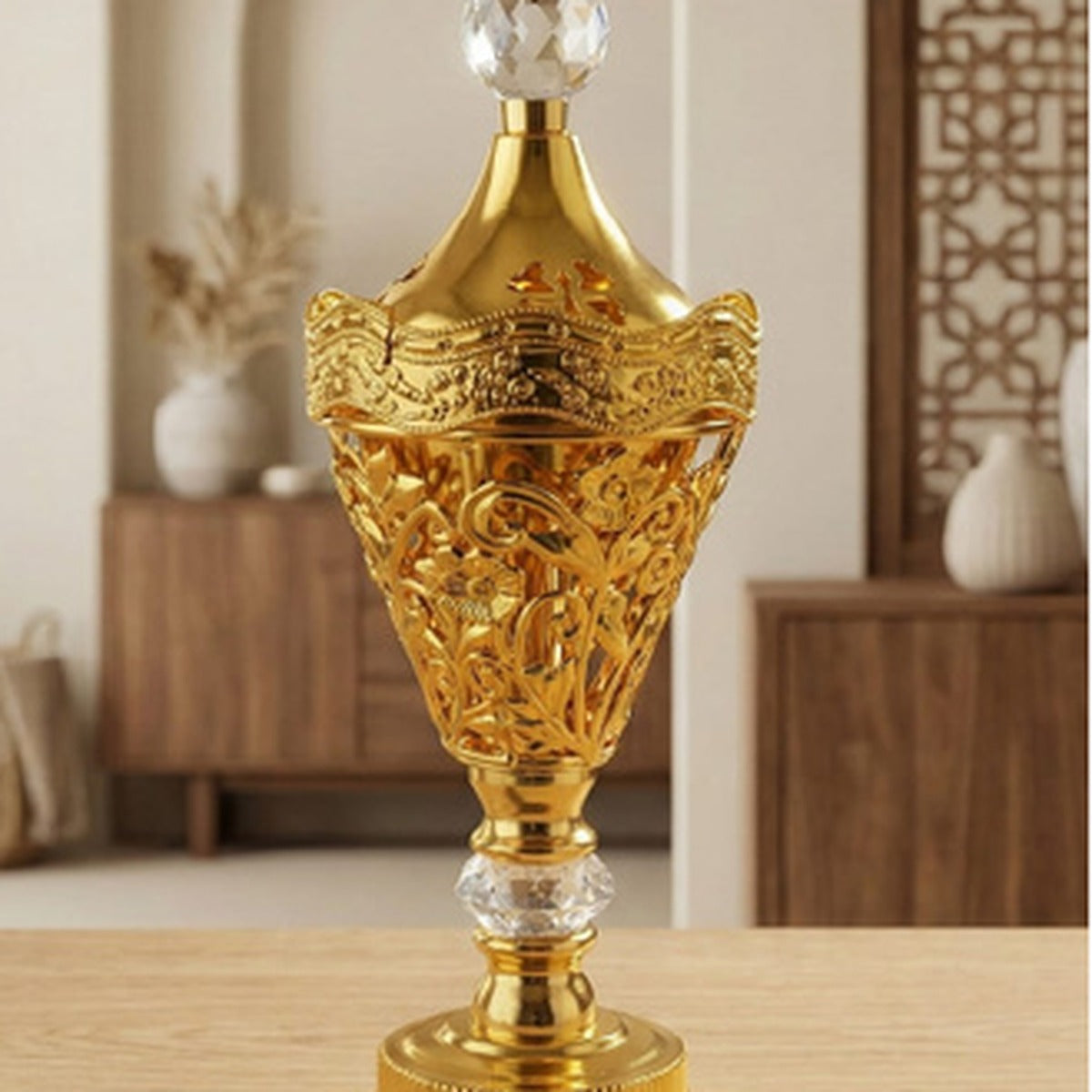 Ornate metal incense burner